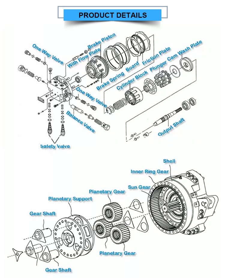 travel motor final drive Excavator Digger Track drive motor China